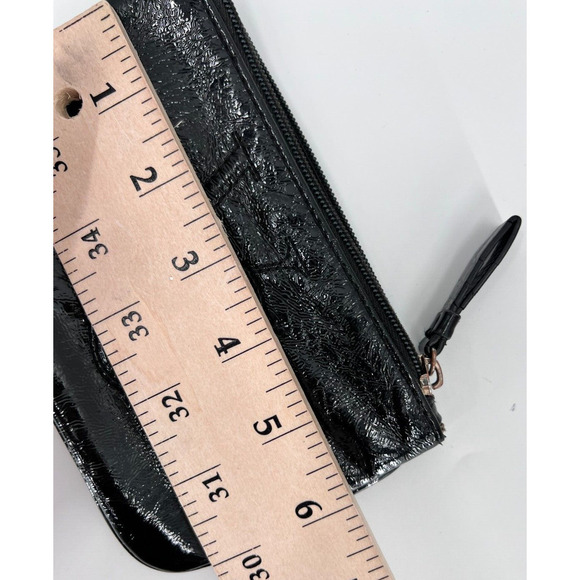 Victoria's Secret Black Faux Patent Leather Wallet Bag Key Holder Coin Purse - Picture 4 of 5
